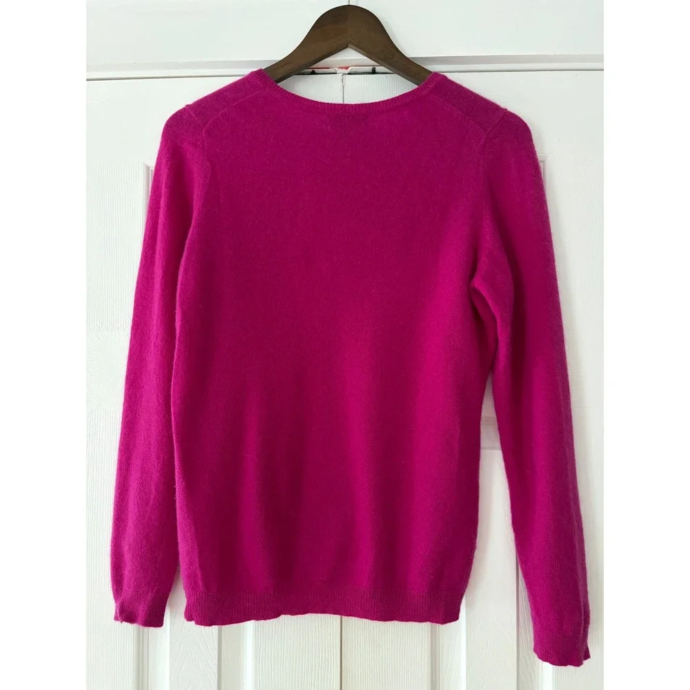 Charter Club Luxury 100% Cashmere Crewneck Sweater Magenta Pink Womens Medium